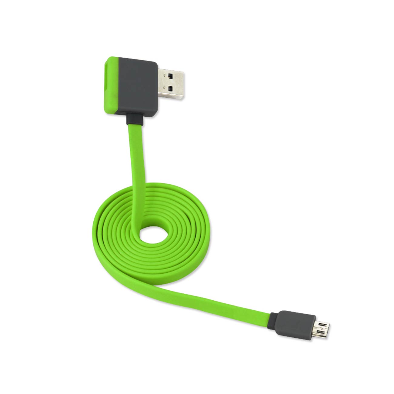 Reiko Micro Usb Piggyback Flat Liberator Usb Cable 3.2Ft In Green
