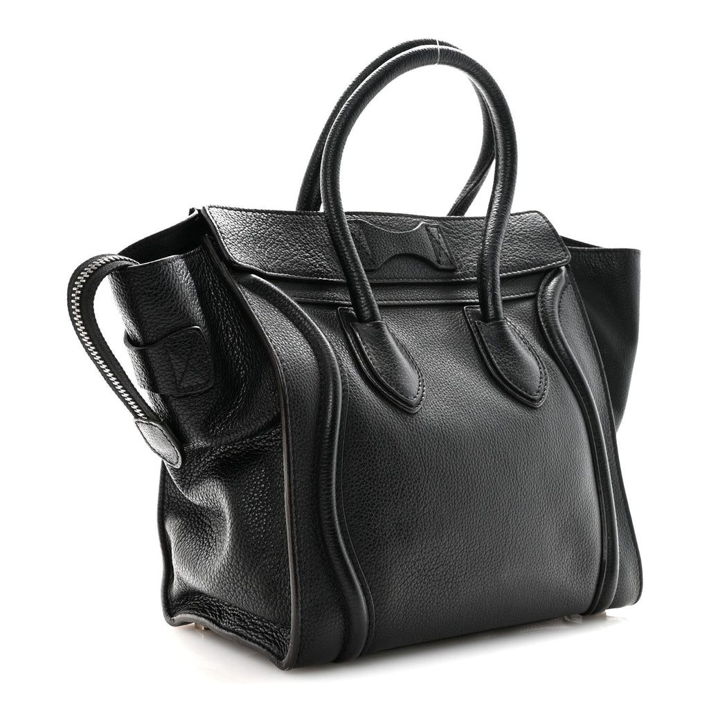 Drummed Calfskin Micro Luggage Black