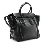 Drummed Calfskin Micro Luggage Black