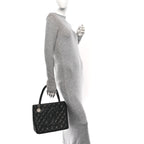 Caviar Quilted Medallion Tote Black