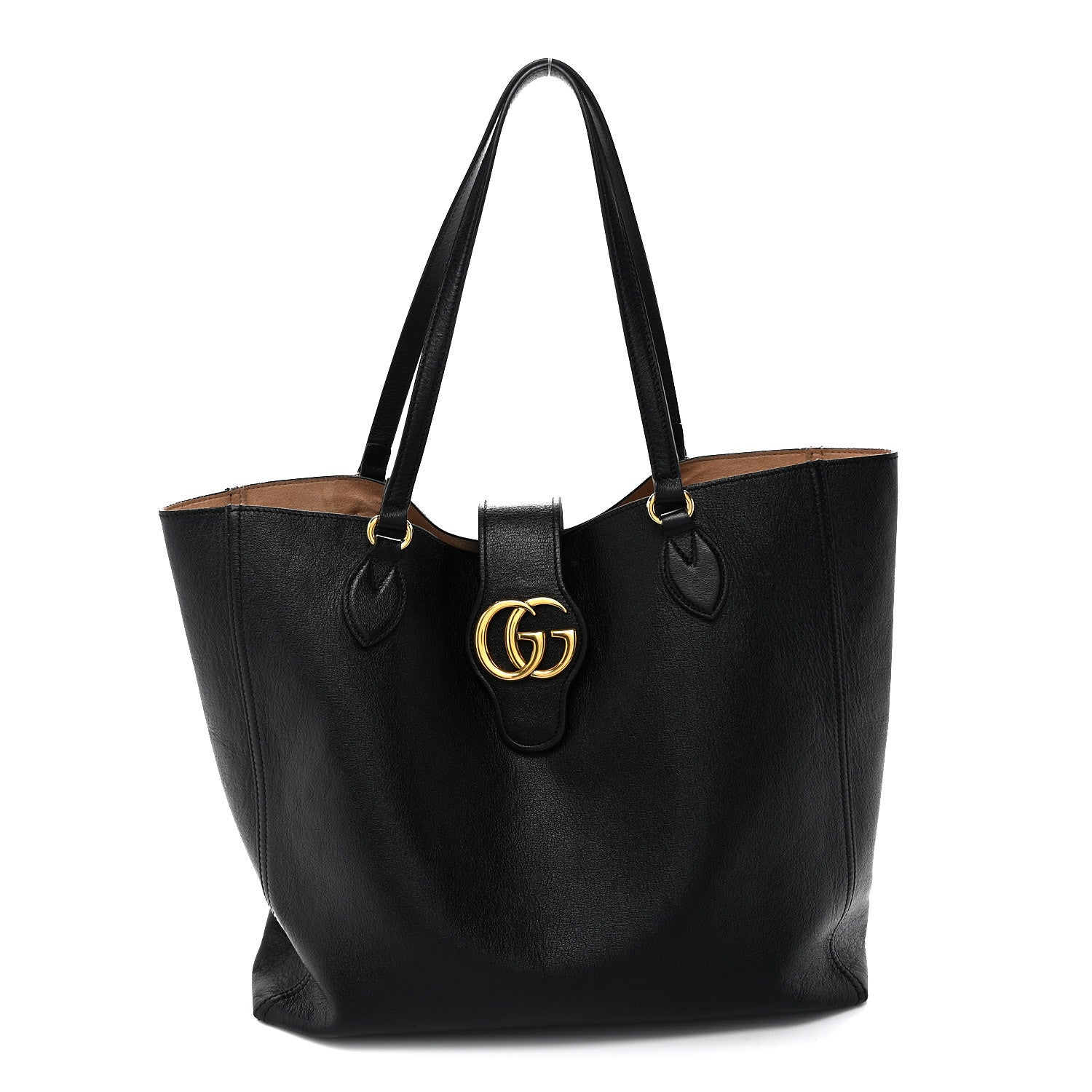 New Sakai Calfskin Lux Medium Dahlia Tote  Black