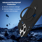 Entronix [Magnetic] Case Compatible with iPhone 15 Pro - Soft-Touch Liquid Silicone Gripstand