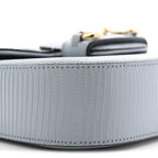 Lizard Web Mini Horsebit 1955 Shoulder Bag Light Blue
