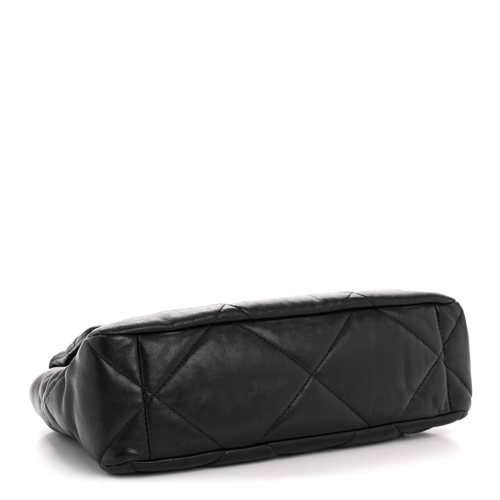 Lambskin Quilted Large Chanel 19 Flap Black
