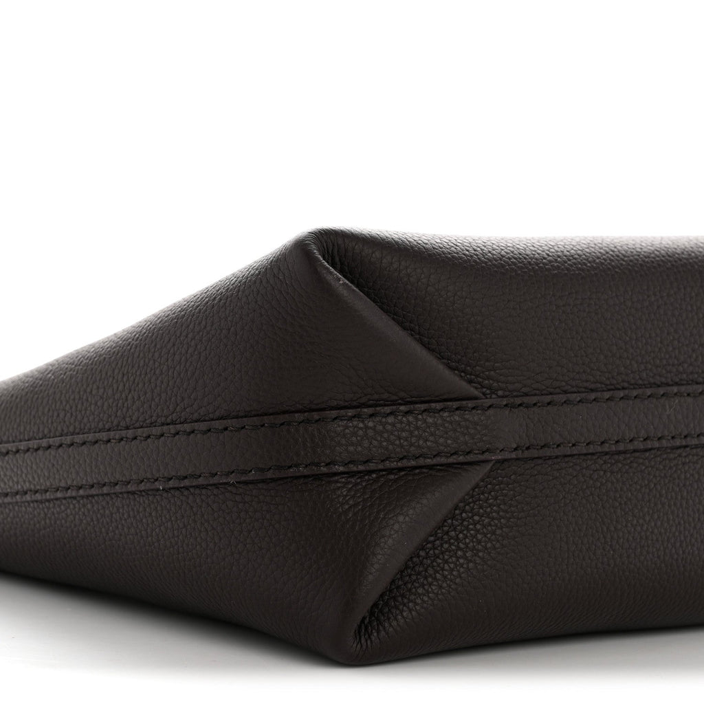 Grainy Calfskin Mini Reversible Tote Peat Sand