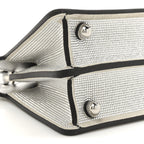 Crystal Vitello Laminato FF Petite Peekaboo I SEE U Satchel Crystal Argento