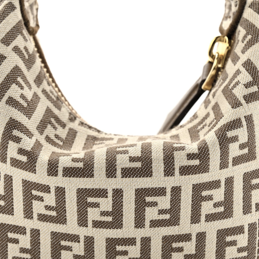 Fabric Jacquard FF 1974 Nano Fendigraphy Hobo Charm Beige