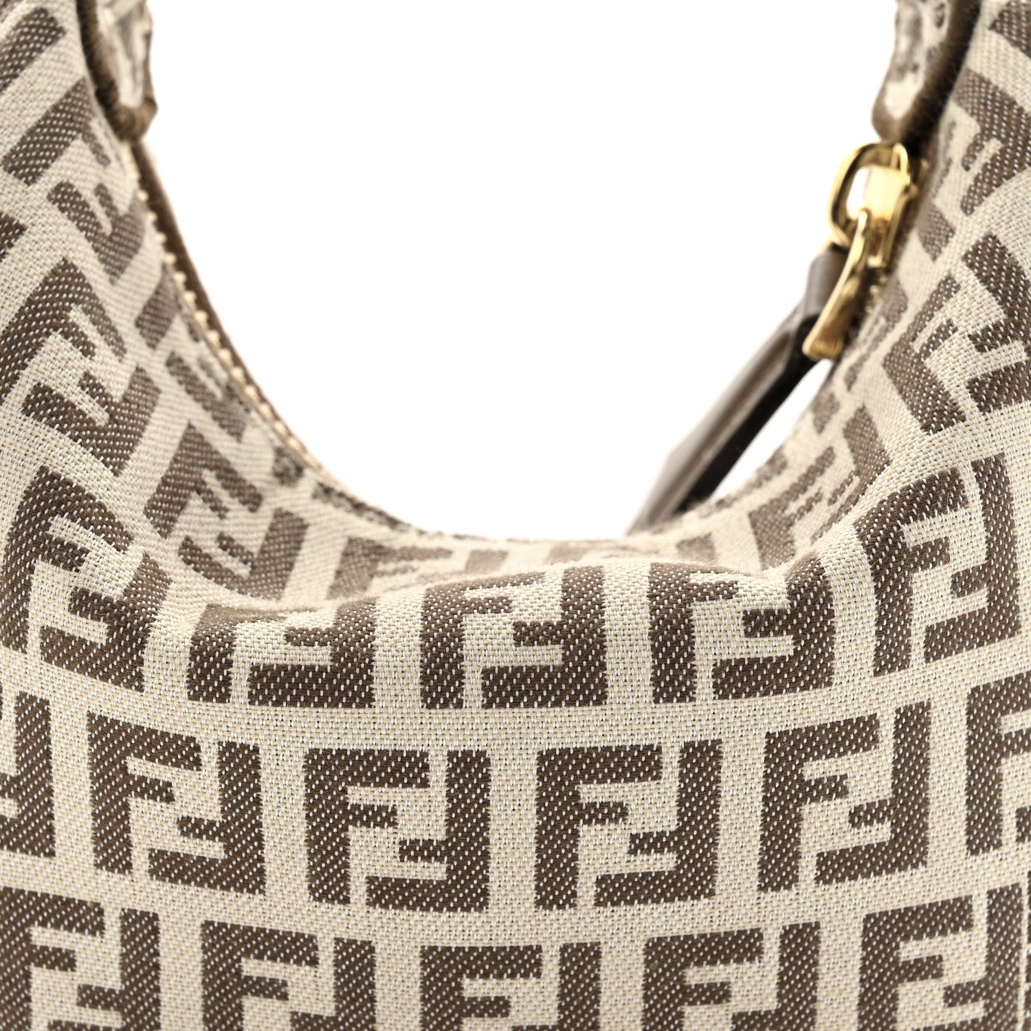 Fabric Jacquard FF 1974 Nano Fendigraphy Hobo Charm Beige