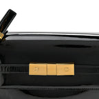 Patent Small Manhattan Shoulder Bag Black
