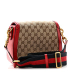 Monogram Ruinart Calfskin Medium Lady Web Shoulder Bag Beige Ebony Hibiscus Red