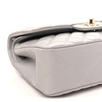 Caviar Quilted Small Double Flap Grey