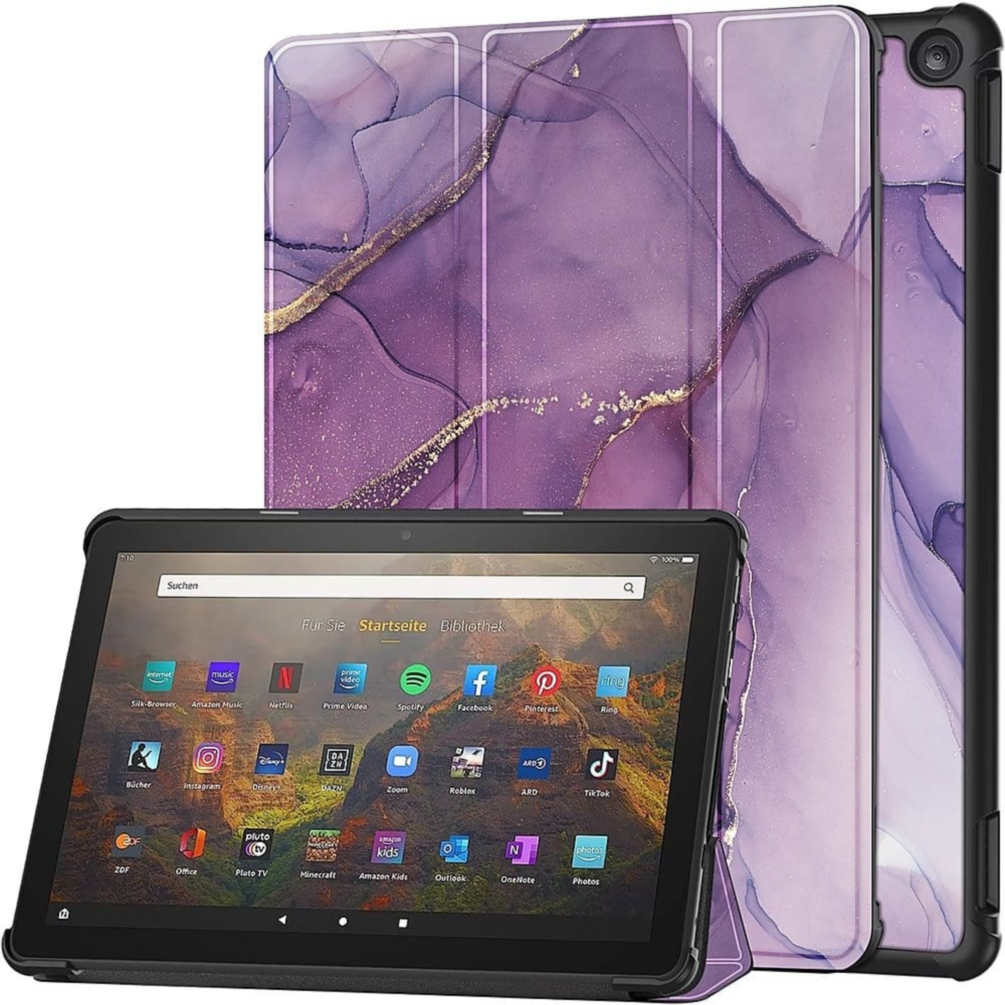 SAHARA -Tri-Fold Folio Case for Amazon Fire HD 10 (2023) - Purple