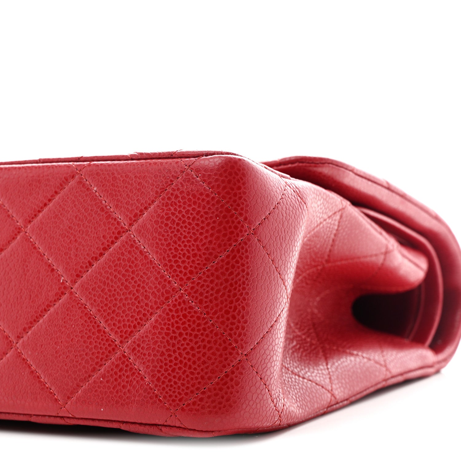 Caviar Quilted Jumbo Double Flap Red