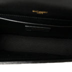 Grain De Poudre Textured Mixed Matelasse Triquilt Medium Monogram Satchel Black