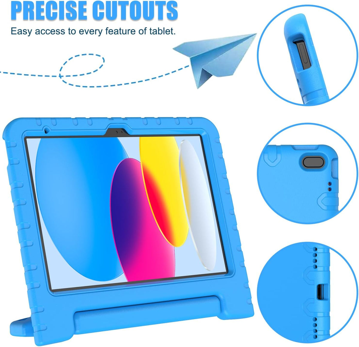 Entronix Case Compatible with iPad 10.9" (10th Gen, 2022) - [Kid-Friendly] Handle & Kickstand