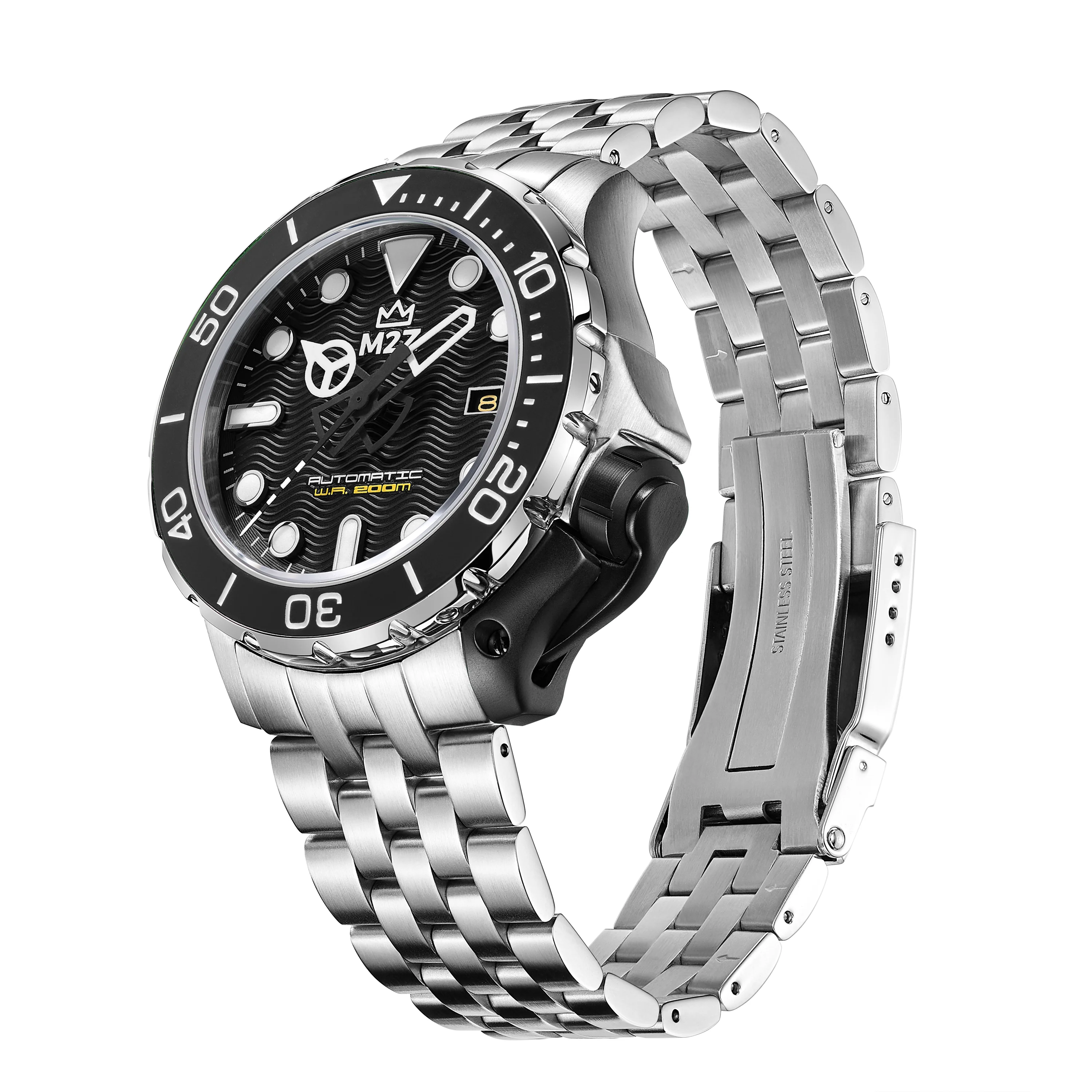M2Z Men's Watch Diver 200 Bracelet Black