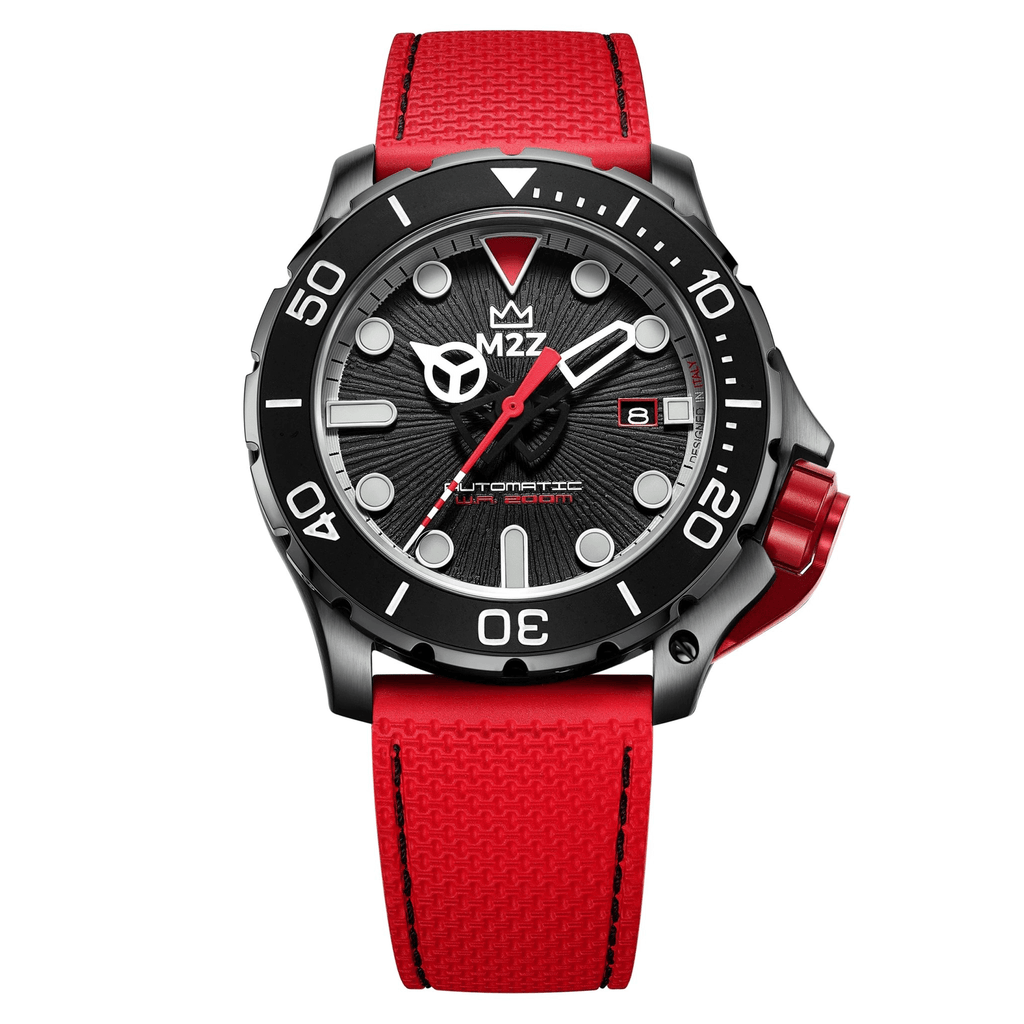 M2Z Men's Watch Diver 200 Red IP Gun