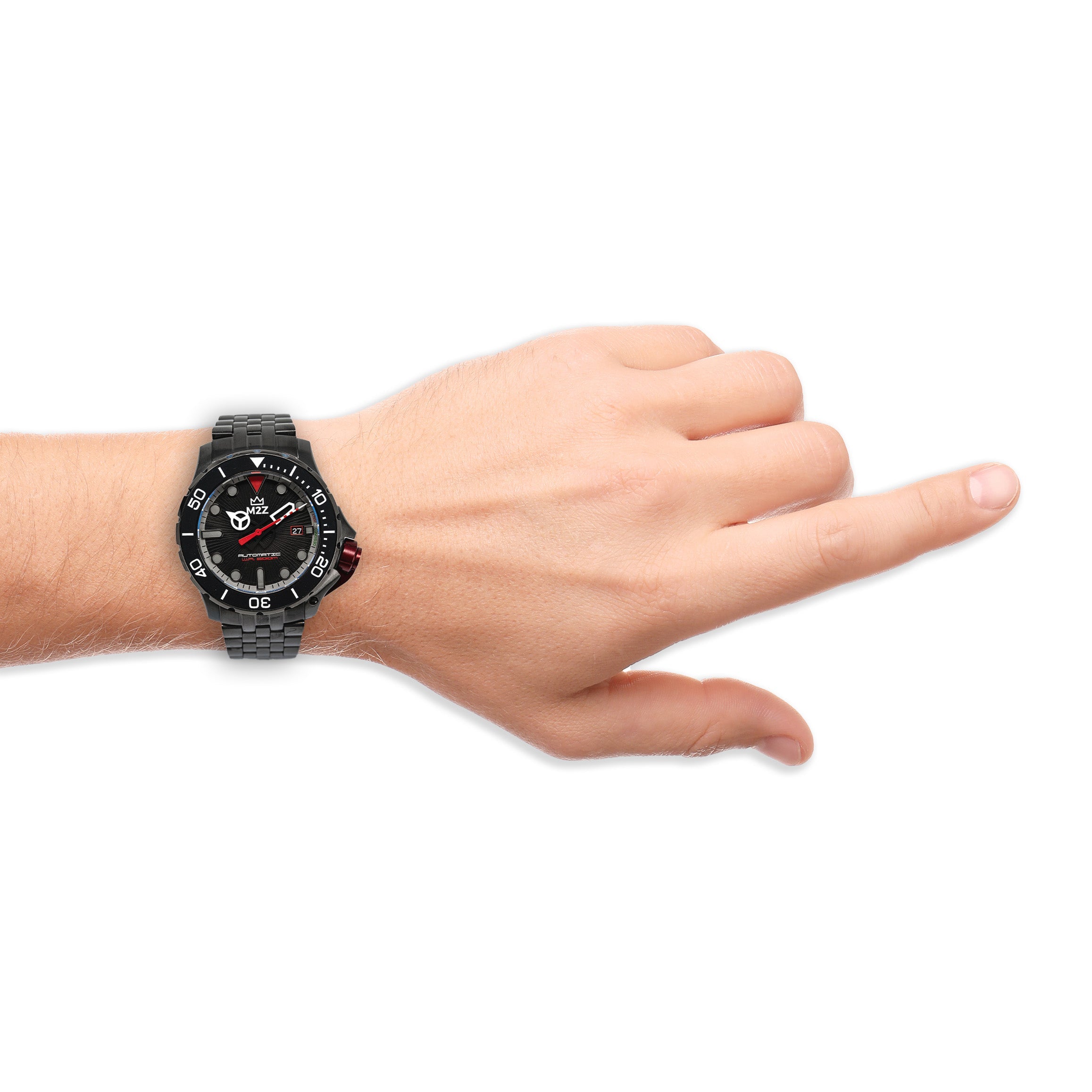 M2Z Men's Watch Diver 200 Plated Bracelet Black