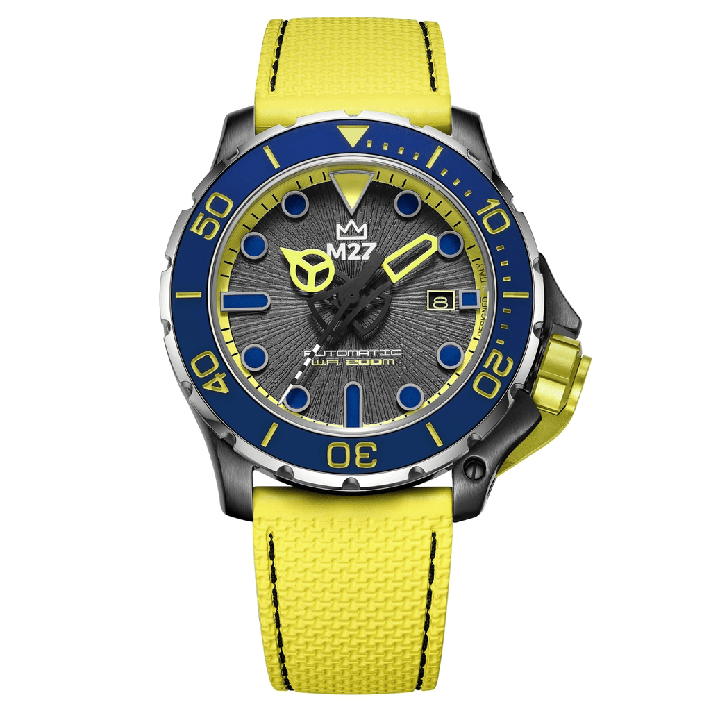 M2Z Men's Watch Diver 200 Yellow IP Black