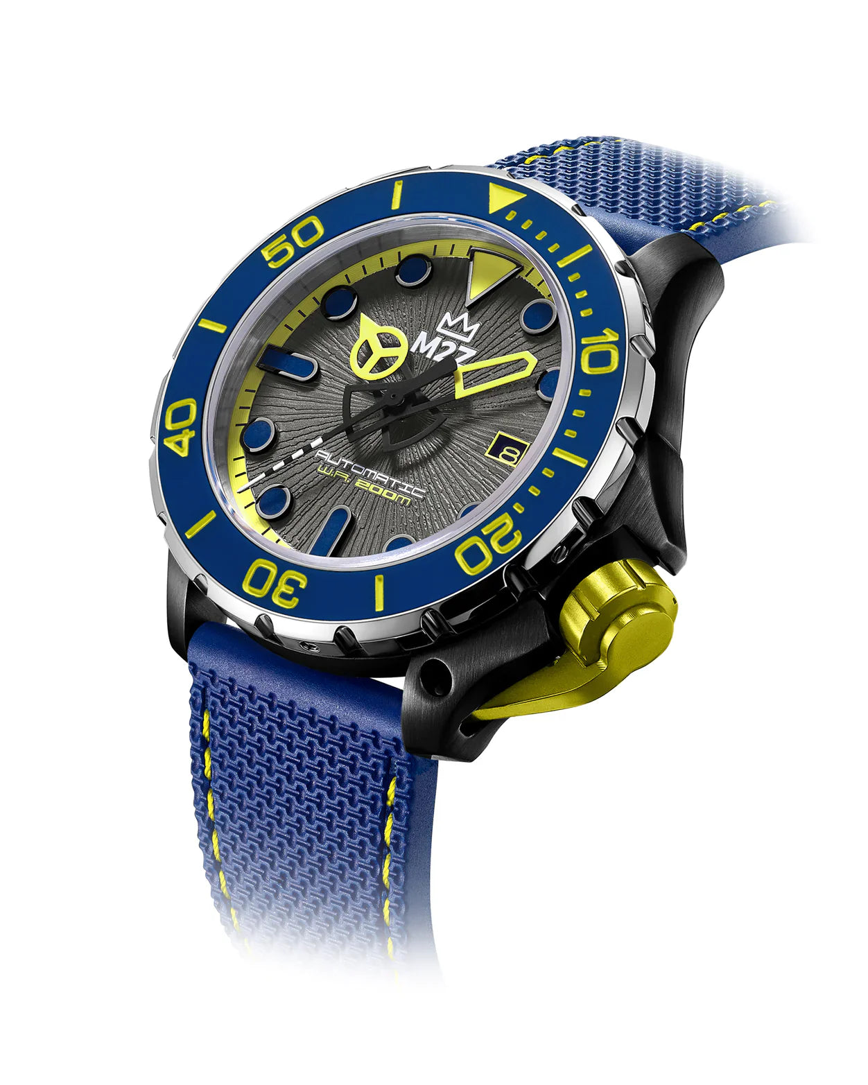 M2Z Men's Watch Diver 200 Blue/Yellow