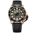 M2Z Men's Watch Diver 200 Black IP Rose Gold