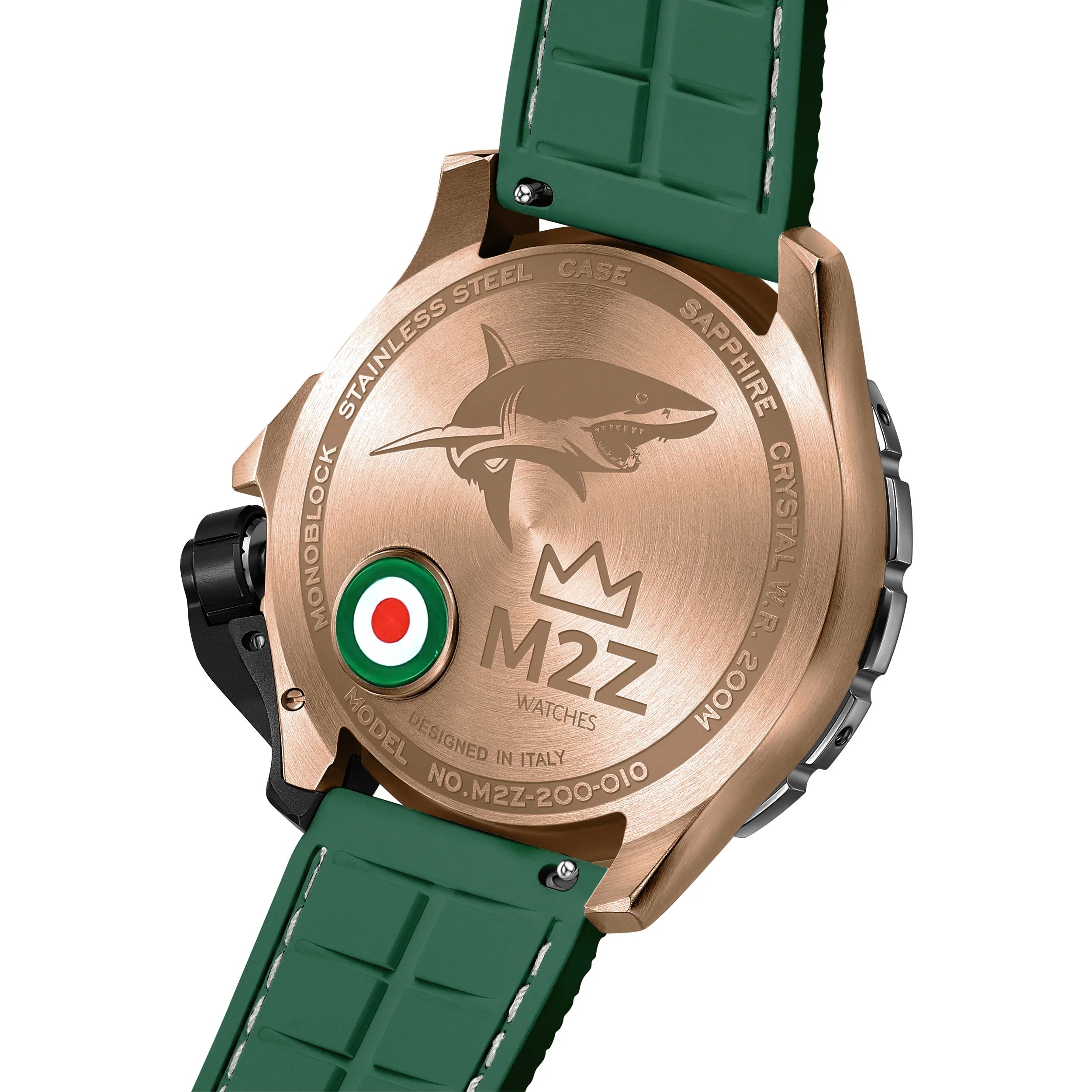 M2Z Men's Watch Diver 200 Green/Rose Gold