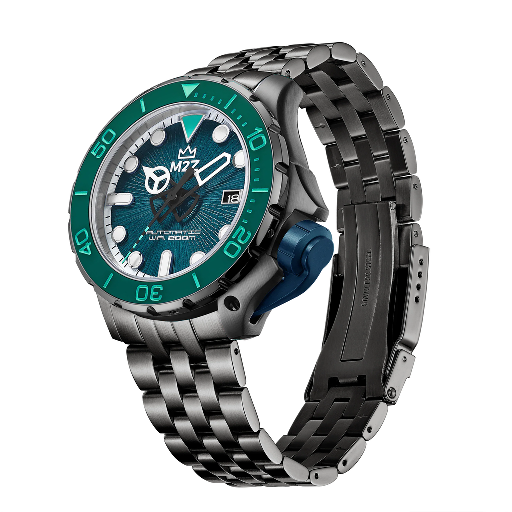 M2Z Men's Watch Diver 200 Plated Bracelet Teal