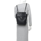 Calfskin Quilted Small Urban Spirit Backpack Black