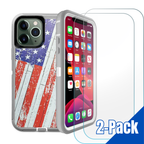 Entronix Bundle Compatible with iPhone 15 Pro - Heavy Duty Case & 2 Clear Screen Protectors