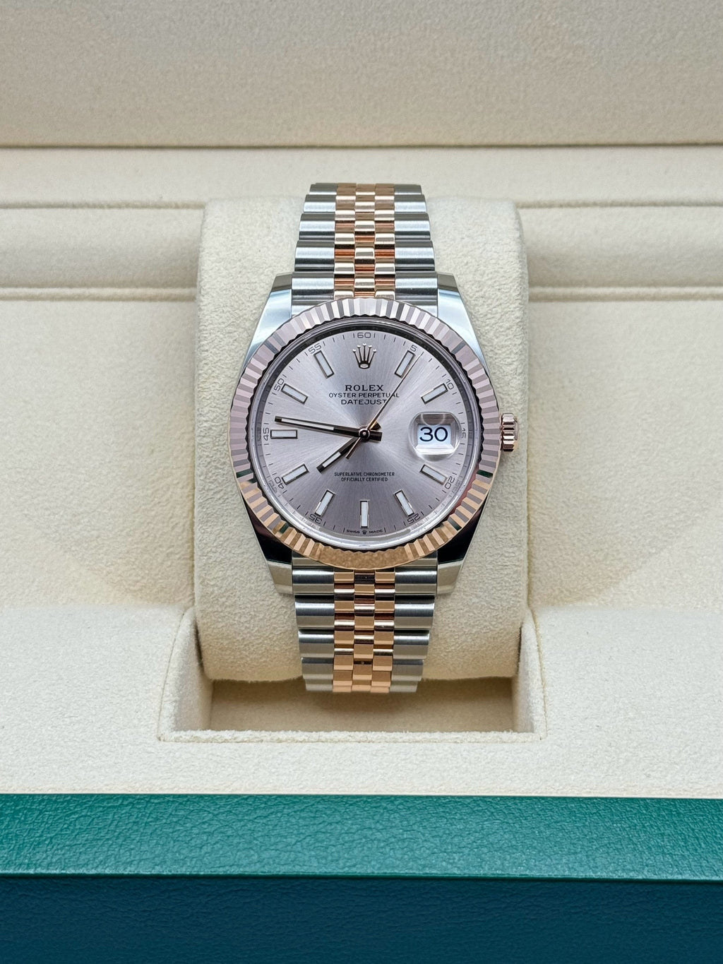 Rolex Steel and Everose Rolesor Datejust 41  - Sundust Index Dial - Jubilee Bracelet - 126331 suij