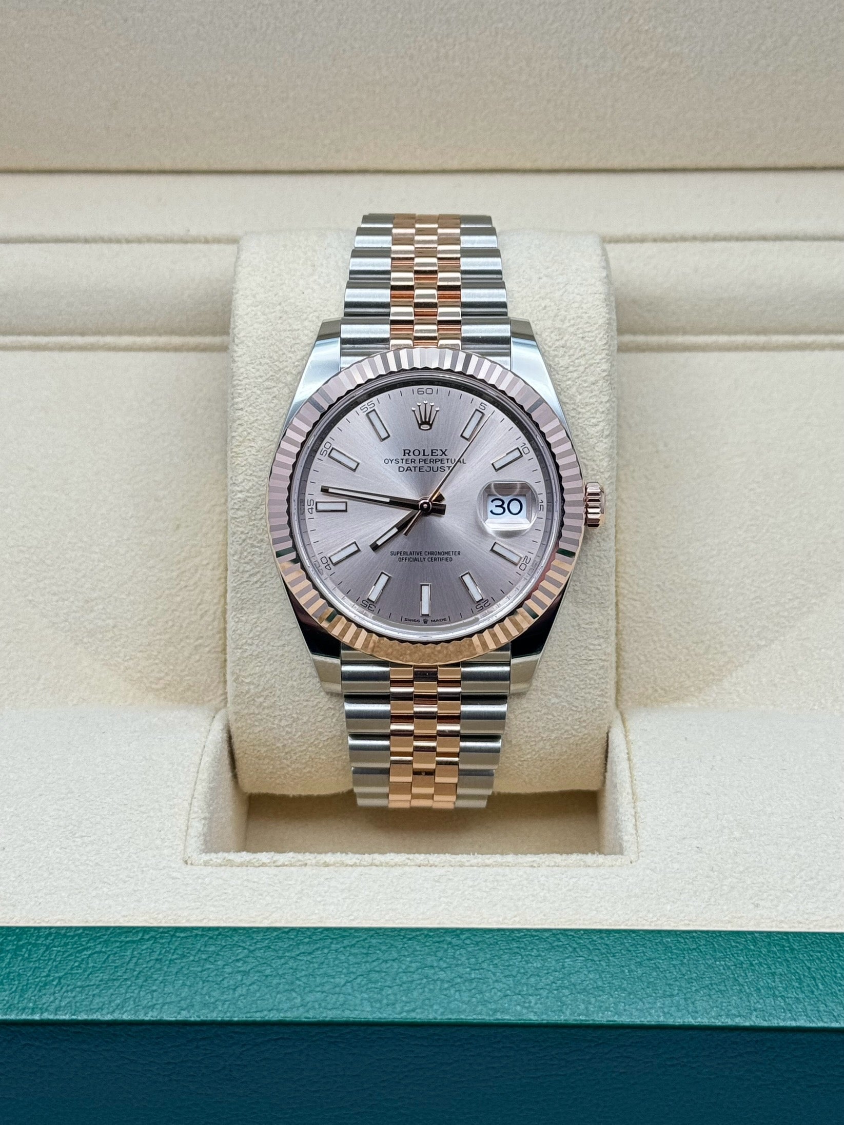 Rolex Steel and Everose Rolesor Datejust 41  - Sundust Index Dial - Jubilee Bracelet - 126331 suij