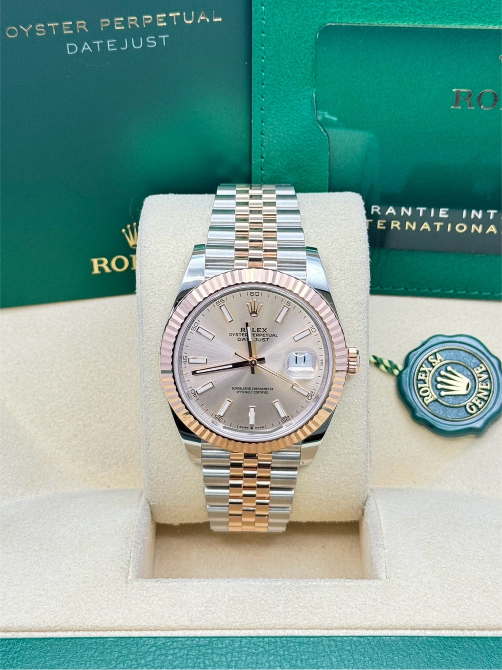 Rolex Steel and Everose Rolesor Datejust 41  - Sundust Index Dial - Jubilee Bracelet - 126331 suij