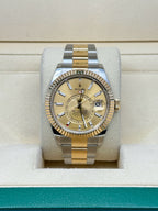 Rolex Sky Dweller 42 Champagne Dial Yellow Gold Stainless Steel Oyster Mens  336933
