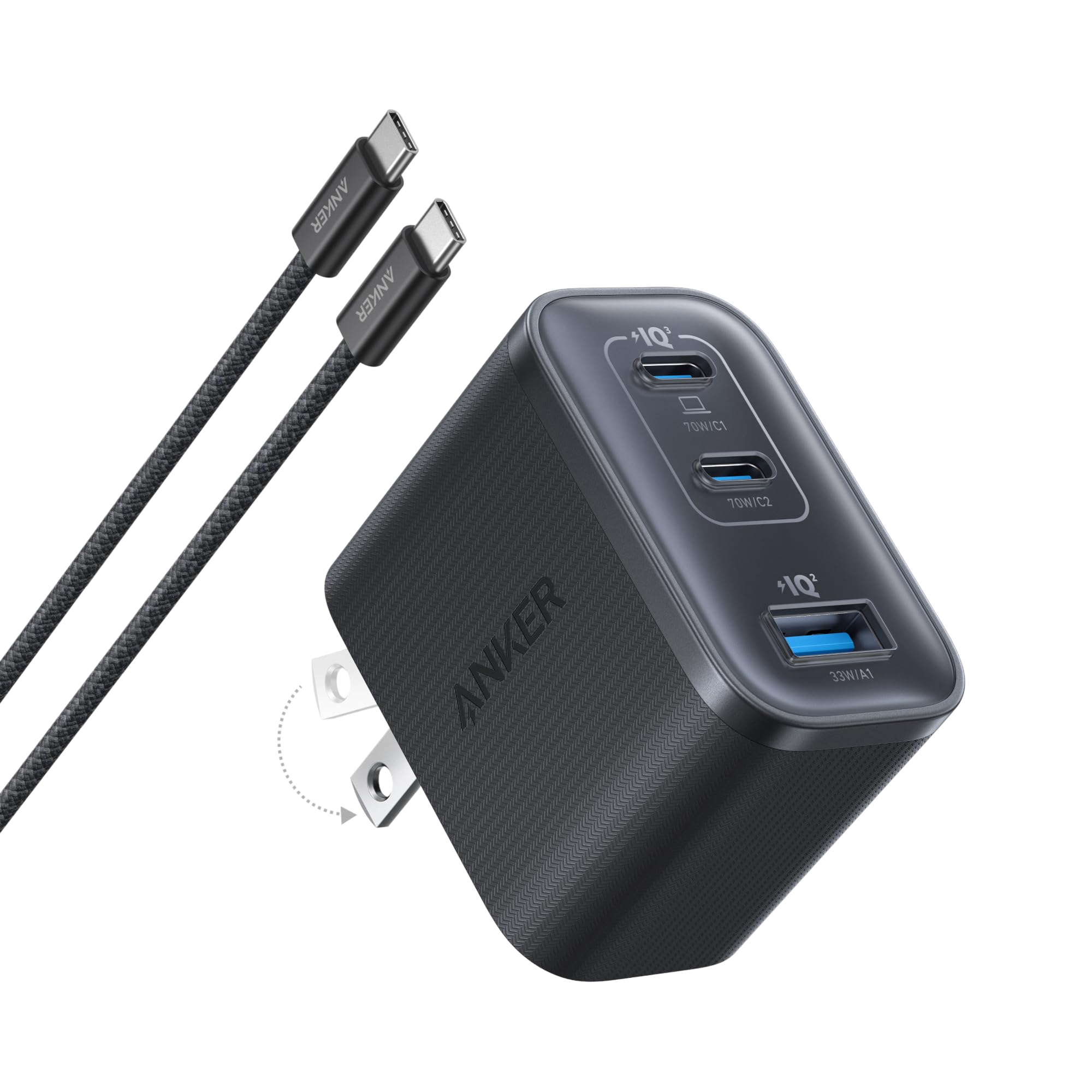 Anker 737 Power Bank (PowerCore 24K) and Anker Nano Charger (70W, 3 Ports)