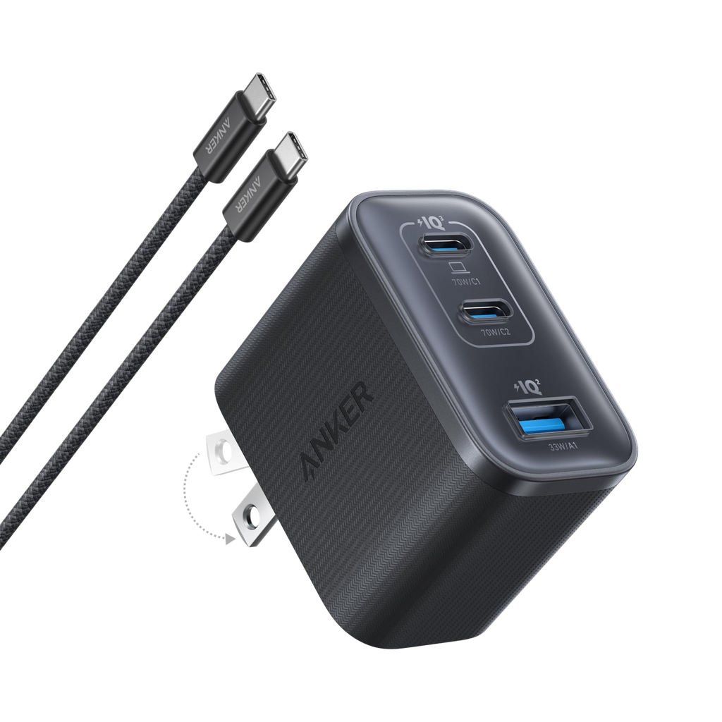 Anker Nano Charger (70W, 3 Ports) and Anker Nano Power Bank (10K, 45W, Built-In Retractable USB-C Cable)