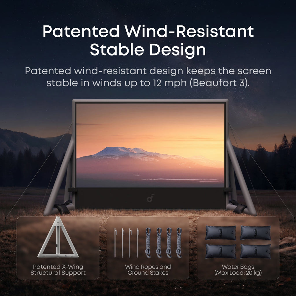 soundcore Nebula 200-Inch Silent Inflatable Projector Screen
