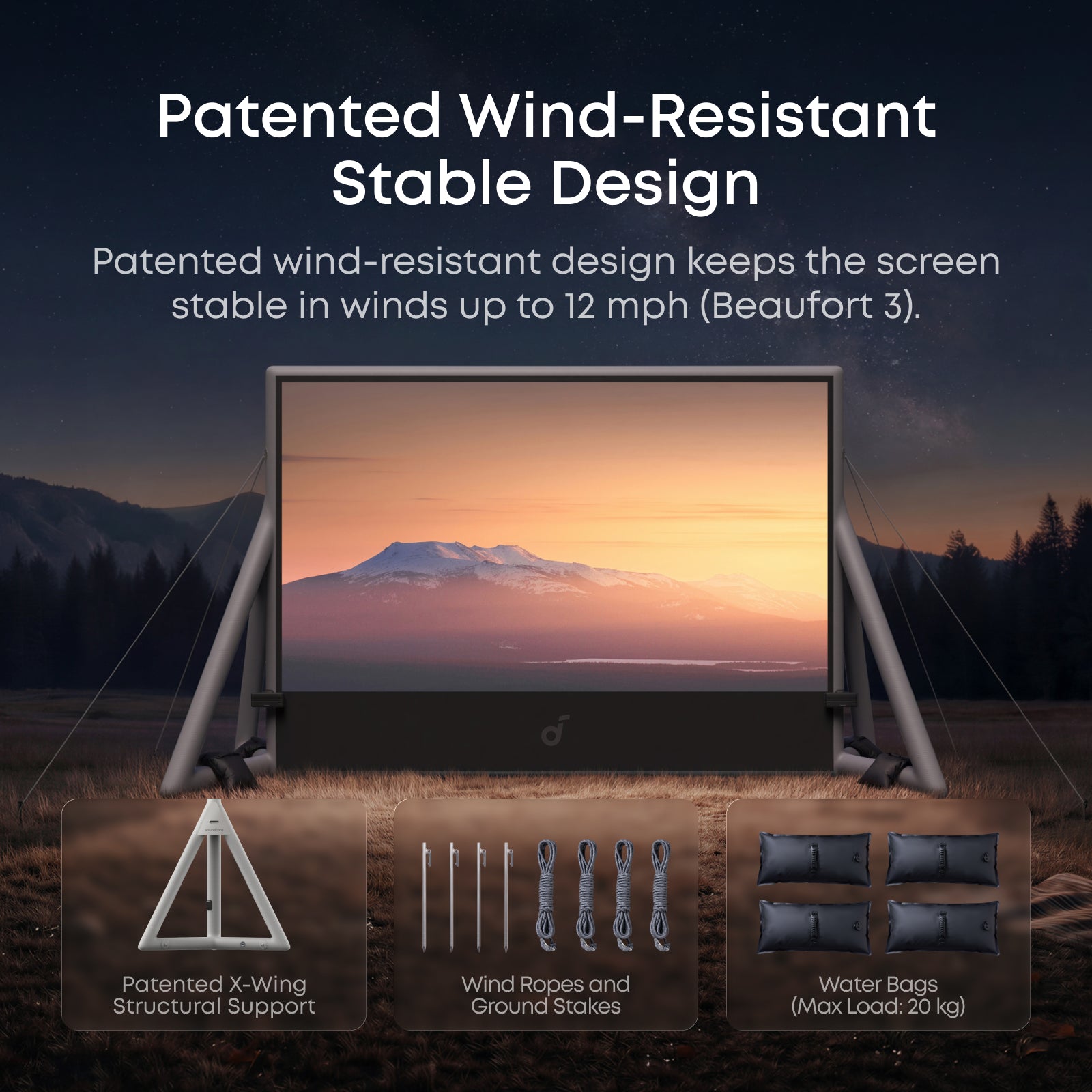 soundcore Nebula 200-Inch Silent Inflatable Projector Screen