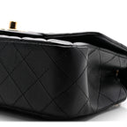 Lambskin Quilted Mini Rectangular Flap Black