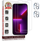 Entronix Clear Screen Protector & Camera Lens Protector Compatible with iPhone 13 - 4-Piece Combo