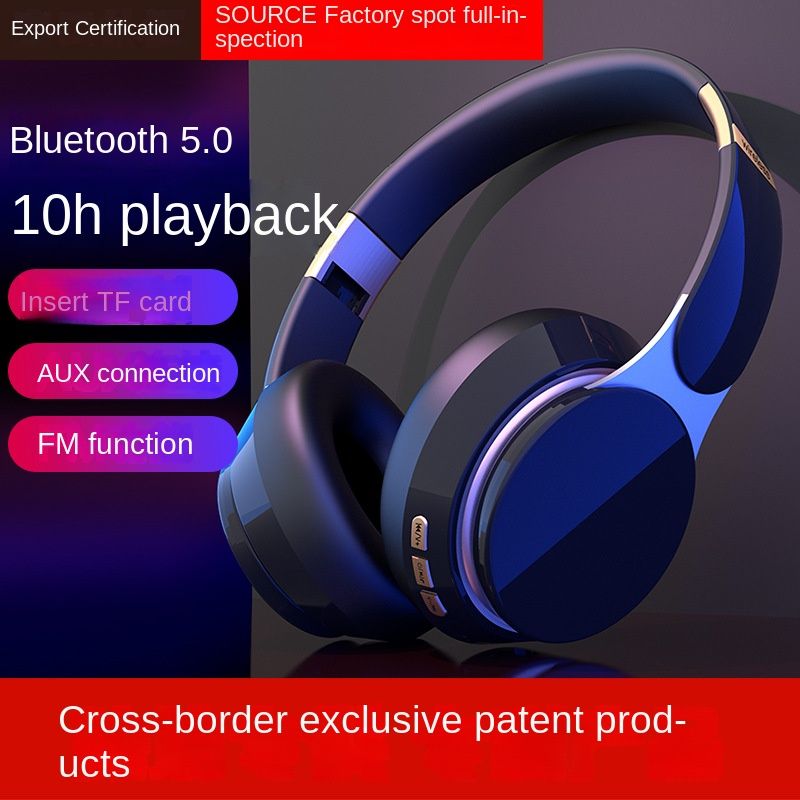 New cross-border  wireless headset Bluetooth subwoofer stereo plug-in card sports computer headset