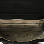 Washed Lambskin Quilted Medium Chain Around Messenger Black