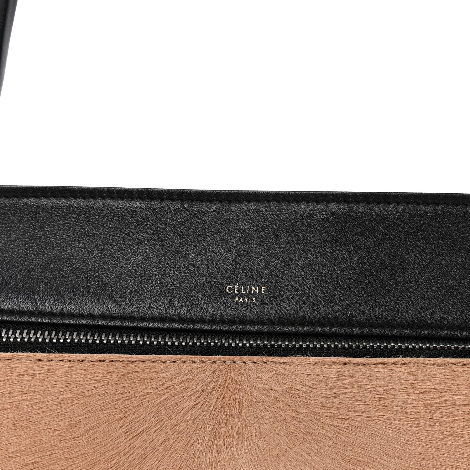 Pony Hair Calfskin Medium Edge Shoulder Bag Praline