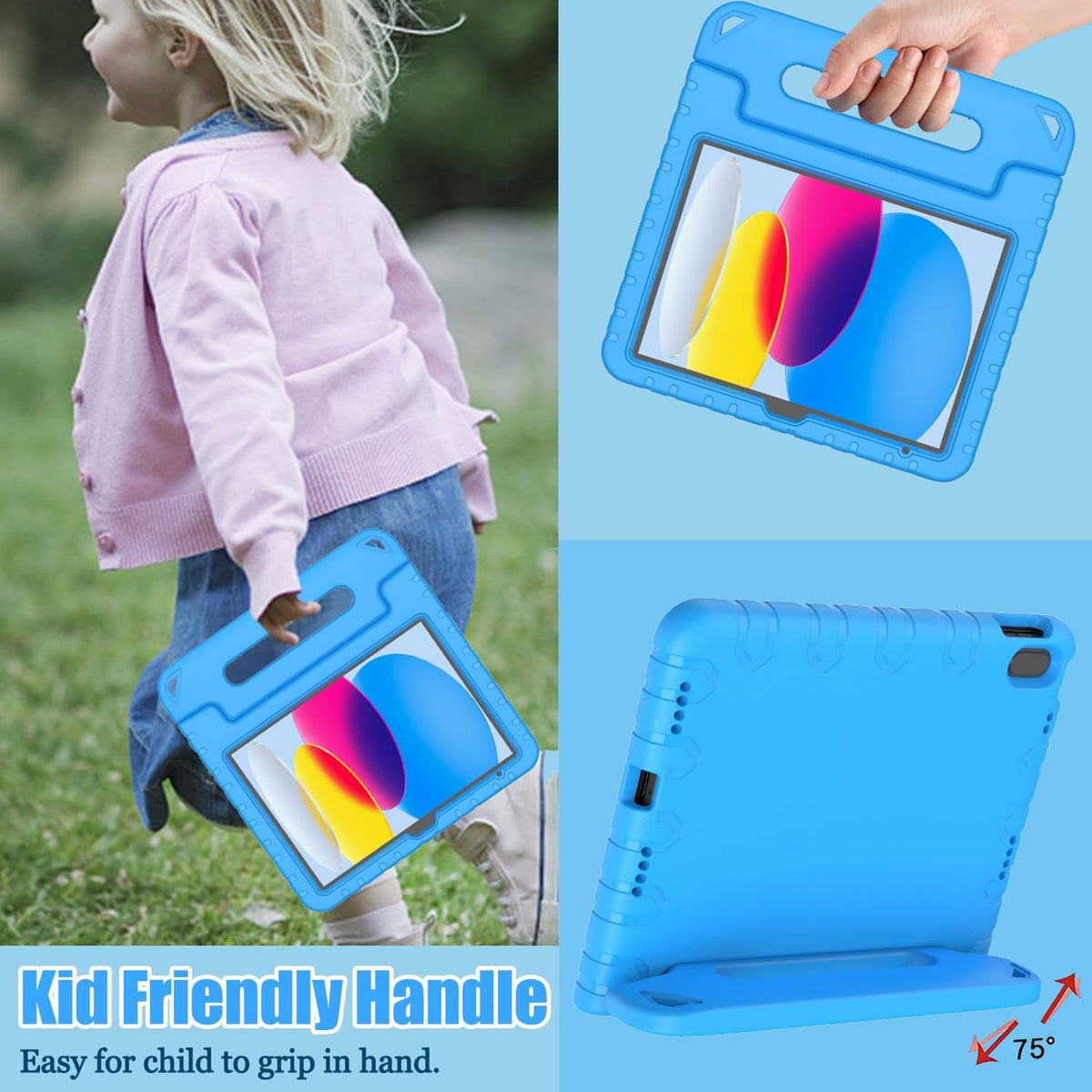 Entronix Case Compatible with iPad A16 11" (11th Gen) - [Kid-Friendly] Handle & Kickstand