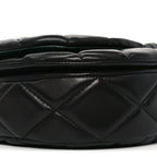 Lambskin Quilted Rocking Horse Shoulder Bag Black