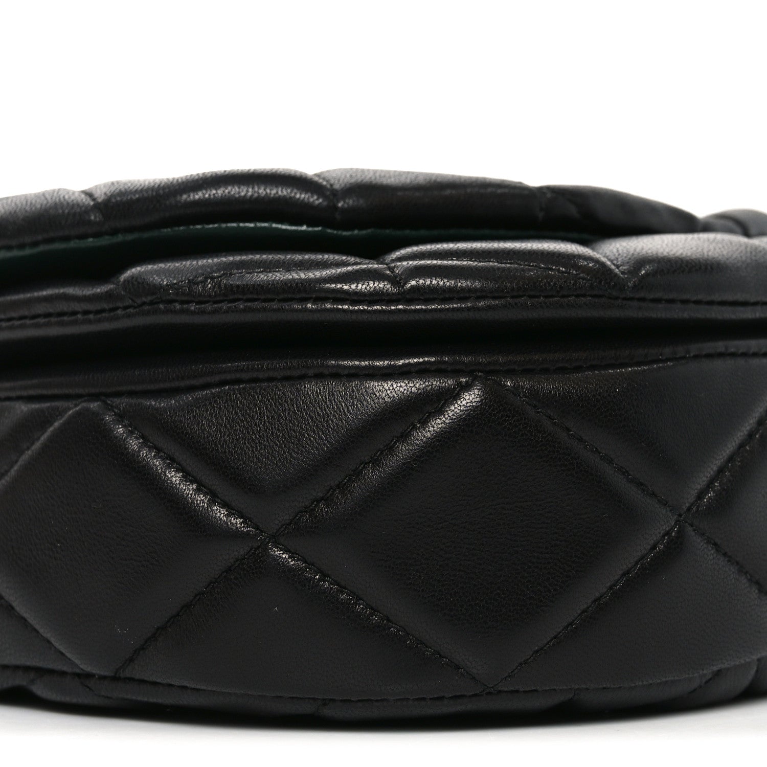Lambskin Quilted Rocking Horse Shoulder Bag Black