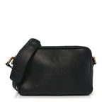 Glace Calfskin Embossed Logo Crossbody Black