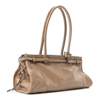 Glossy Calfskin Triangle Medium Bonnie Shoulder Bag Cameo