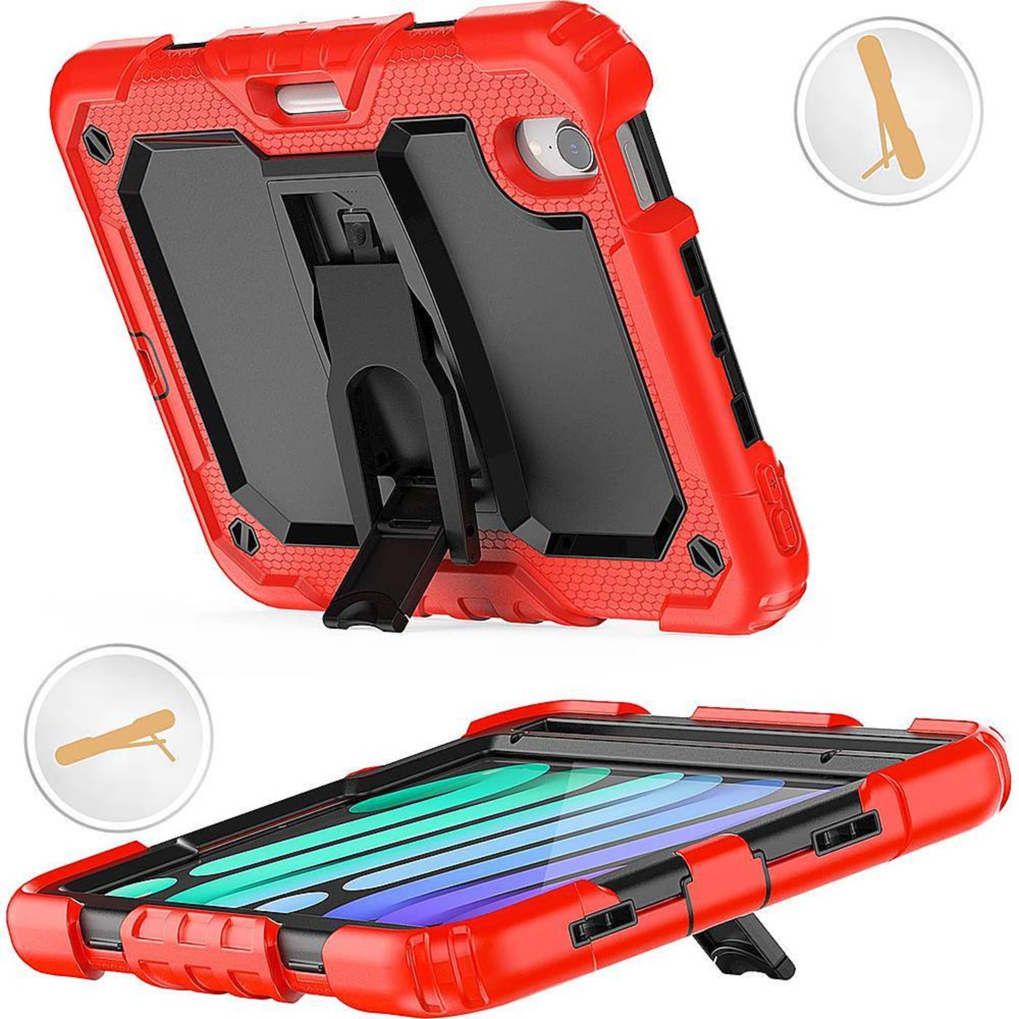 SAHARA - Raider Series Heavy Duty Kickstand Case - Apple iPad mini (A17 Pro) and Apple iPad mini (6th Generation 2021)