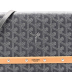 Goyardine Monte Carlo Bois Clutch With Strap Gray