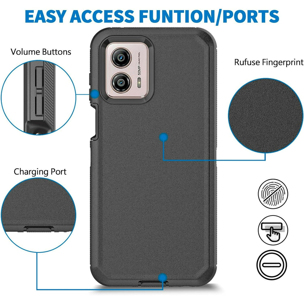 Entronix Case Compatible with Moto G Power 2024 - Triple-Layer Heavy Duty Protection